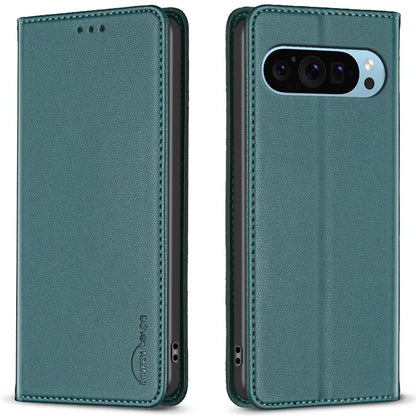 BINFEN COLOR BF18 For Google Pixel 9 Leather Case Magnetic Closure Flip Phone Cover Full Body Protection