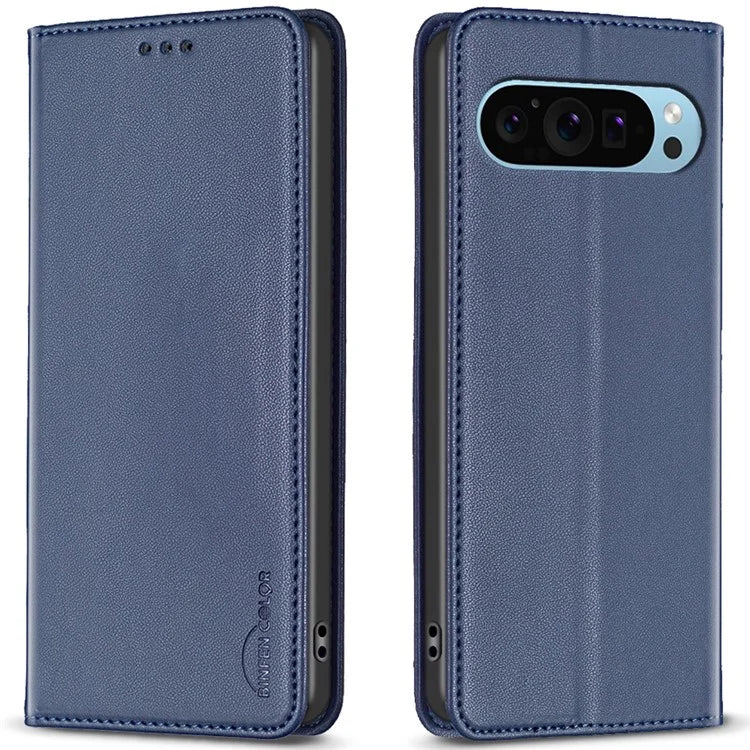 BINFEN COLOR BF18 For Google Pixel 9 Leather Case Magnetic Closure Flip Phone Cover Full Body Protection