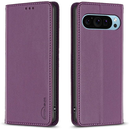 BINFEN COLOR BF18 For Google Pixel 9 Leather Case Magnetic Closure Flip Phone Cover Full Body Protection