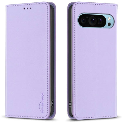 BINFEN COLOR BF18 For Google Pixel 9 Leather Case Magnetic Closure Flip Phone Cover Full Body Protection