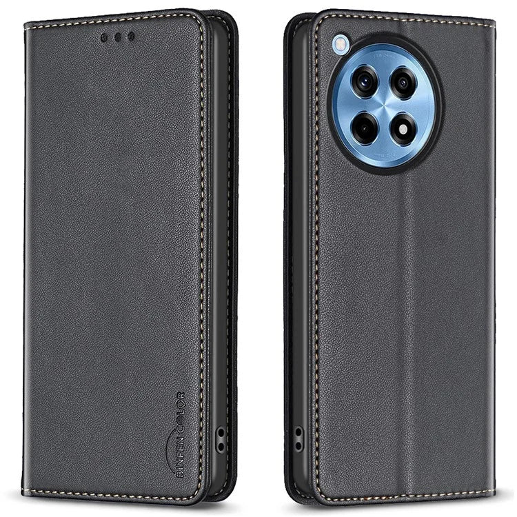 BINFEN COLOR BF18 For OnePlus 12R 5G / Ace 3 5G Case Magnetic Closure Leather Folio Phone Cover