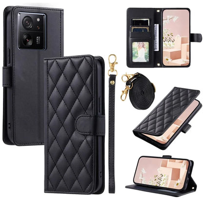 For Xiaomi Redmi K60 Ultra / 13T / 13T Pro Case Magnetic Rhombus Grid Pattern Leather Phone Cover