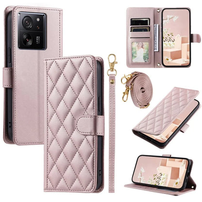 For Xiaomi Redmi K60 Ultra / 13T / 13T Pro Case Magnetic Rhombus Grid Pattern Leather Phone Cover