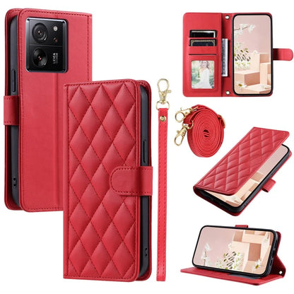 For Xiaomi Redmi K60 Ultra / 13T / 13T Pro Case Magnetic Rhombus Grid Pattern Leather Phone Cover