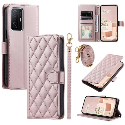 For Xiaomi 11T / 11T Pro Leather Case Wallet Card Holder Phone Cover with Shoulder Strap