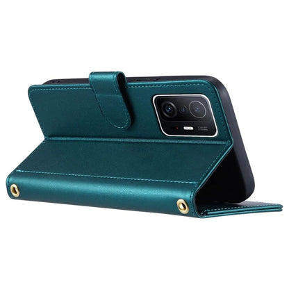 For Xiaomi 11T / 11T Pro Leather Case Wallet Card Holder Phone Cover with Shoulder Strap