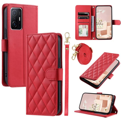 For Xiaomi 11T / 11T Pro Leather Case Wallet Card Holder Phone Cover with Shoulder Strap