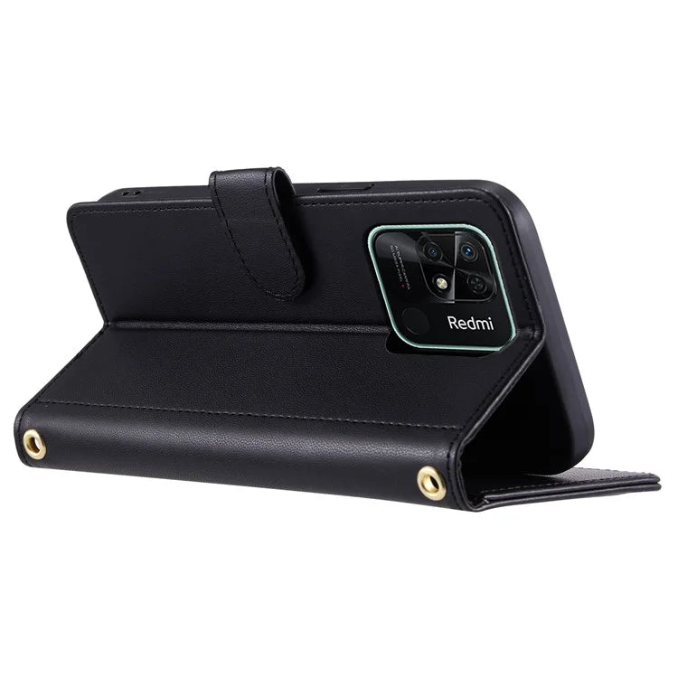 For Xiaomi Redmi 10C 4G / Redmi 10 (India) 4G / Redmi 10 Power Phone Case Rhombus Grid Leather Stand Cover