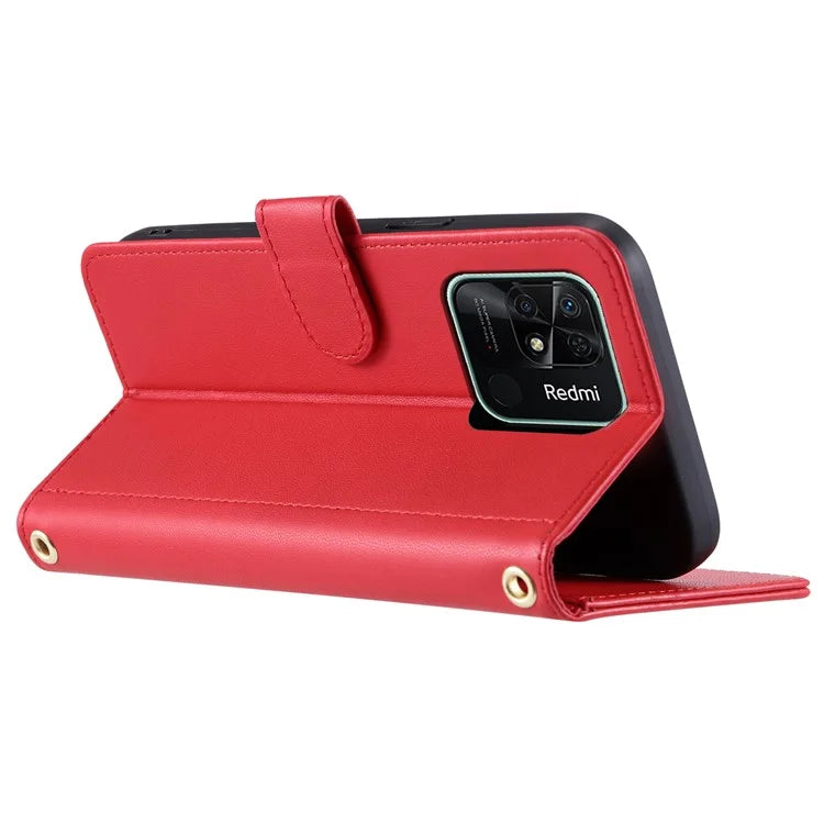 For Xiaomi Redmi 10C 4G / Redmi 10 (India) 4G / Redmi 10 Power Phone Case Rhombus Grid Leather Stand Cover
