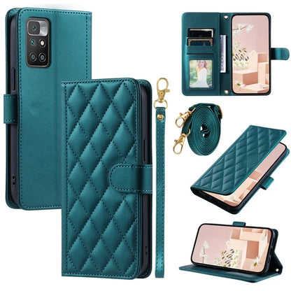 For Xiaomi Redmi 10 4G (2021) / Redmi 10 Prime / Redmi 10 2022 4G / Redmi Note 11 4G (MediaTek) Leather Case with Rhombus Grid Pattern