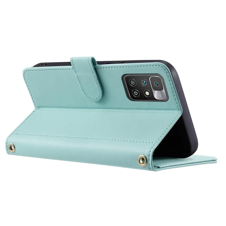 For Xiaomi Redmi 10 4G (2021) / Redmi 10 Prime / Redmi 10 2022 4G / Redmi Note 11 4G (MediaTek) Leather Case with Rhombus Grid Pattern