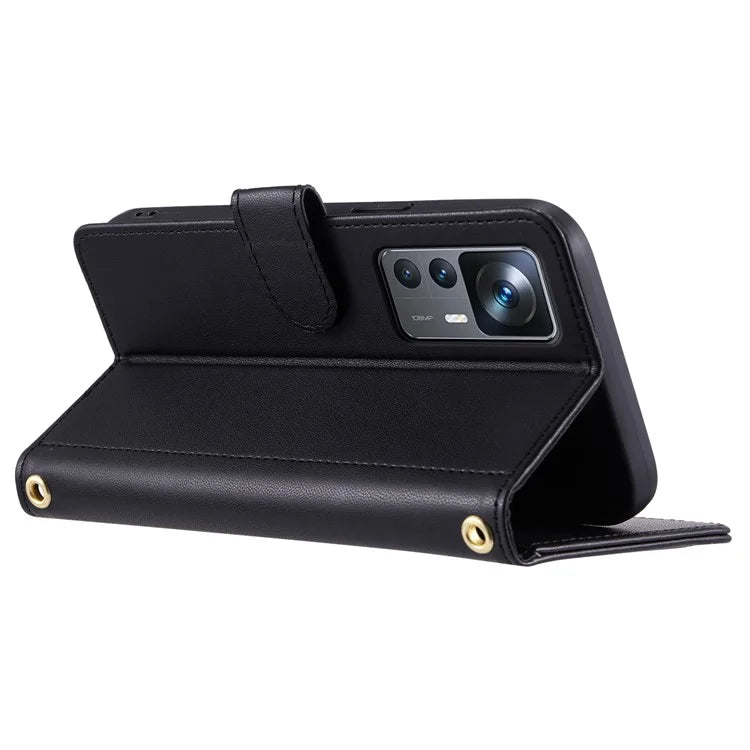 For Xiaomi Redmi K50 Ultra / 12T 5G / 12T Pro 5G Case Rhombus Grid Card Holder Phone Protective Cover