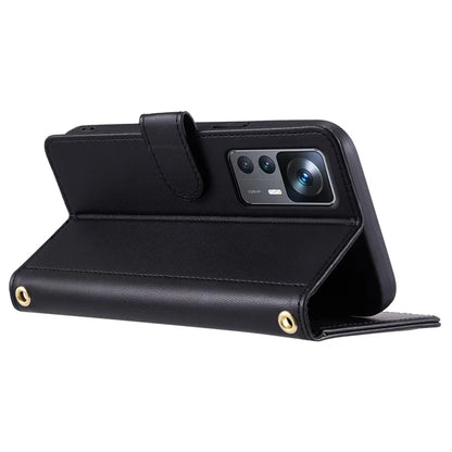 For Xiaomi Redmi K50 Ultra / 12T 5G / 12T Pro 5G Case Rhombus Grid Card Holder Phone Protective Cover