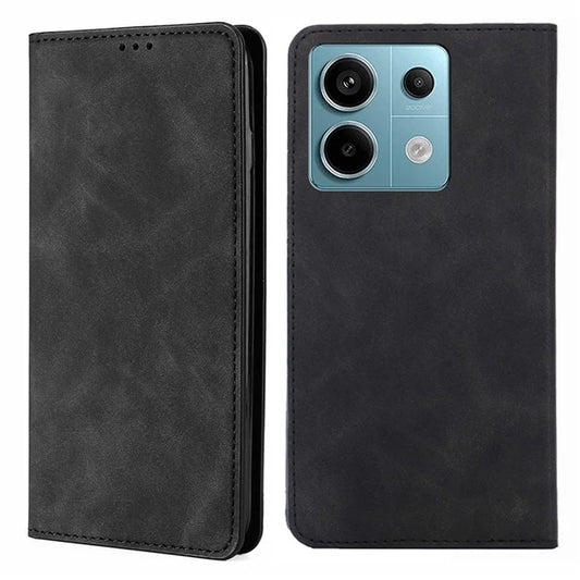 For Xiaomi Redmi Note 13 Pro 5G / Poco X6 5G Case PU Leather Card Holder Skin-touch Phone Cover