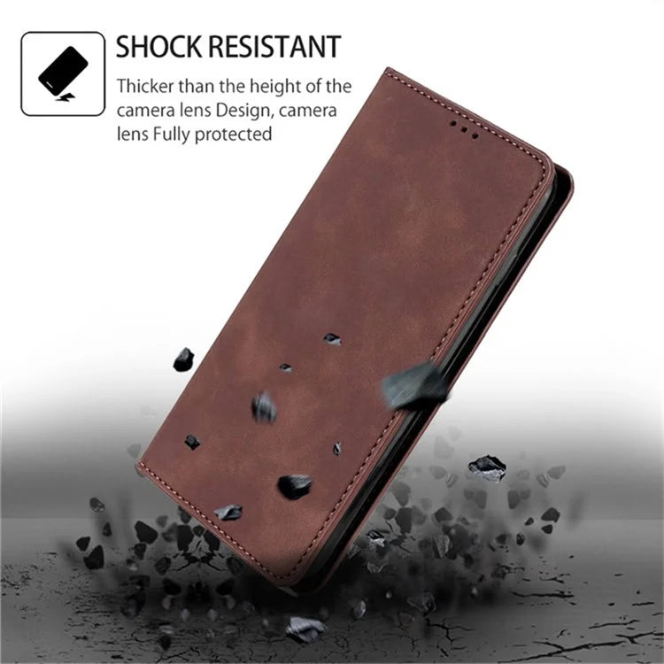 For Xiaomi Redmi Note 13 Pro 5G / Poco X6 5G Case PU Leather Card Holder Skin-touch Phone Cover