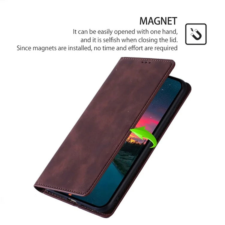 For Xiaomi Redmi Note 13 Pro 5G / Poco X6 5G Case PU Leather Card Holder Skin-touch Phone Cover