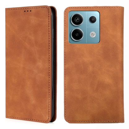 For Xiaomi Redmi Note 13 Pro 5G / Poco X6 5G Case PU Leather Card Holder Skin-touch Phone Cover