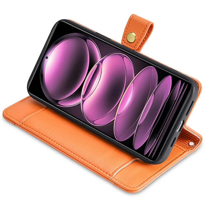 For Xiaomi Redmi Note 13 4G Cover Drop-proof Protection Leather Phone Case with 2 Straps