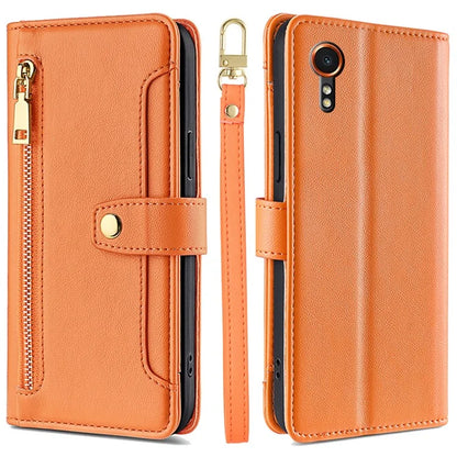 For Samsung Galaxy Xcover 7 Wallet Case Shockproof Leather Phone Cover with 2 Straps