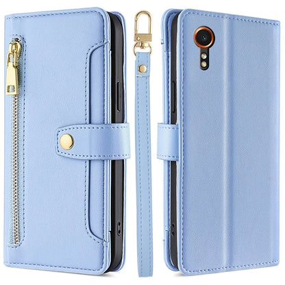 For Samsung Galaxy Xcover 7 Wallet Case Shockproof Leather Phone Cover with 2 Straps