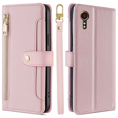 For Samsung Galaxy Xcover 7 Wallet Case Shockproof Leather Phone Cover with 2 Straps