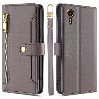 For Samsung Galaxy Xcover 7 Wallet Case Shockproof Leather Phone Cover with 2 Straps