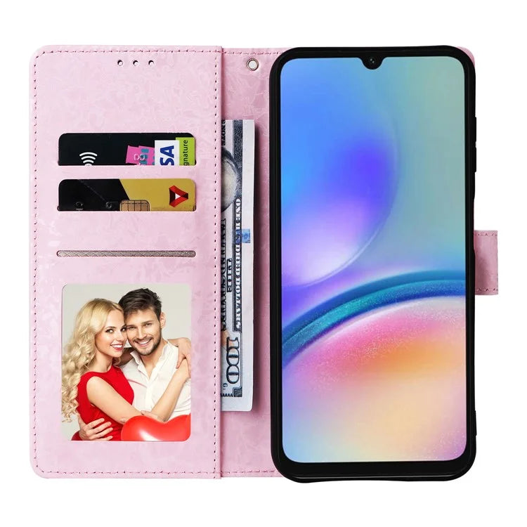 For Samsung Galaxy A05s 4G Case Floral Aesthetic RFID Blocking Leather Phone Cover