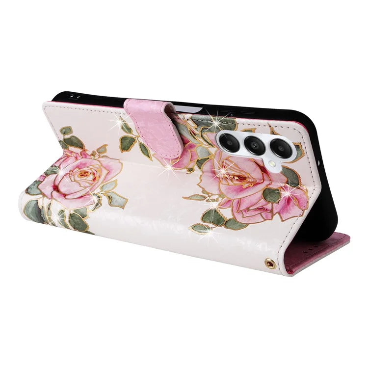 For Samsung Galaxy A05s 4G Case Floral Aesthetic RFID Blocking Leather Phone Cover