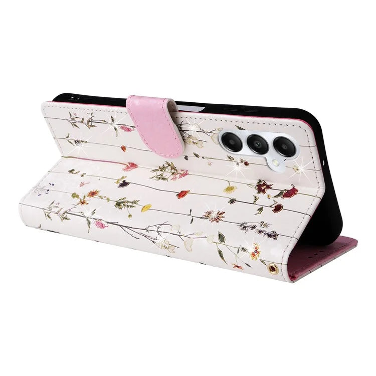 For Samsung Galaxy A05s 4G Case Floral Aesthetic RFID Blocking Leather Phone Cover