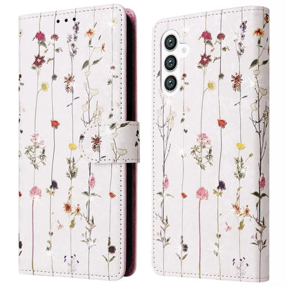 For Samsung Galaxy S24 Case Wallet RFID Blocking Leather Floral Phone Cover