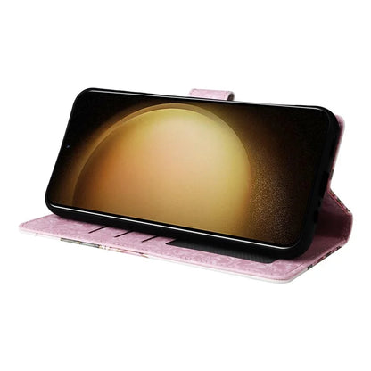 For Samsung Galaxy S24 Case Wallet RFID Blocking Leather Floral Phone Cover