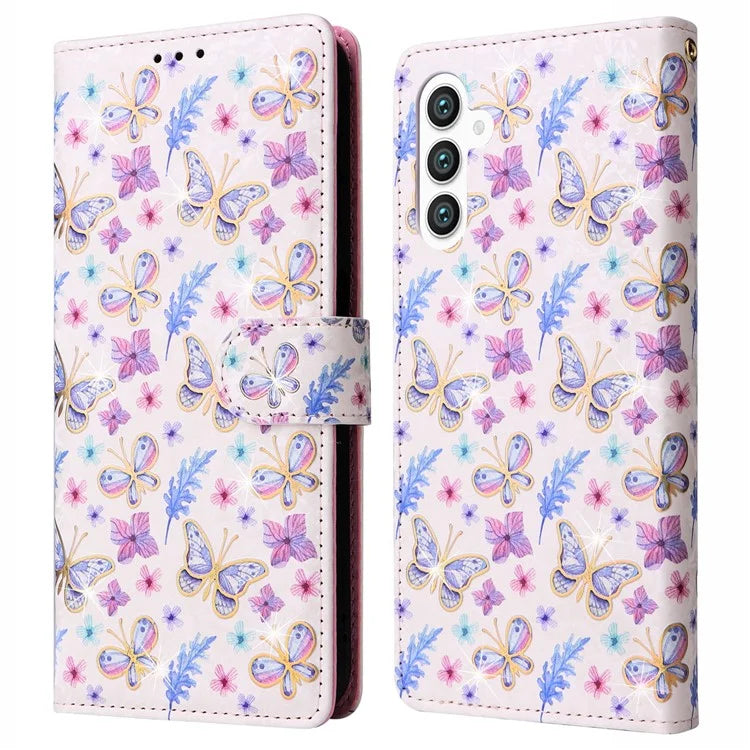 For Samsung Galaxy S24 Case Wallet RFID Blocking Leather Floral Phone Cover