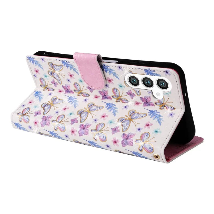 For Samsung Galaxy S24 Case Wallet RFID Blocking Leather Floral Phone Cover