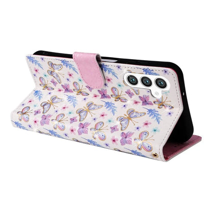 For Samsung Galaxy S24 Case Wallet RFID Blocking Leather Floral Phone Cover