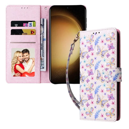 For Samsung Galaxy S24 Case Wallet RFID Blocking Leather Floral Phone Cover