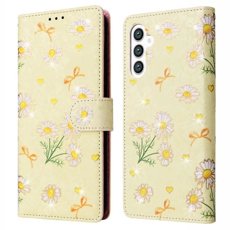 For Samsung Galaxy S24 Case Wallet RFID Blocking Leather Floral Phone Cover