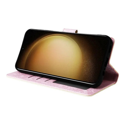 For Samsung Galaxy S24 Case Wallet RFID Blocking Leather Floral Phone Cover