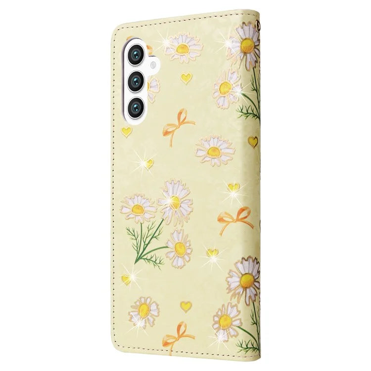 For Samsung Galaxy S24 Case Wallet RFID Blocking Leather Floral Phone Cover