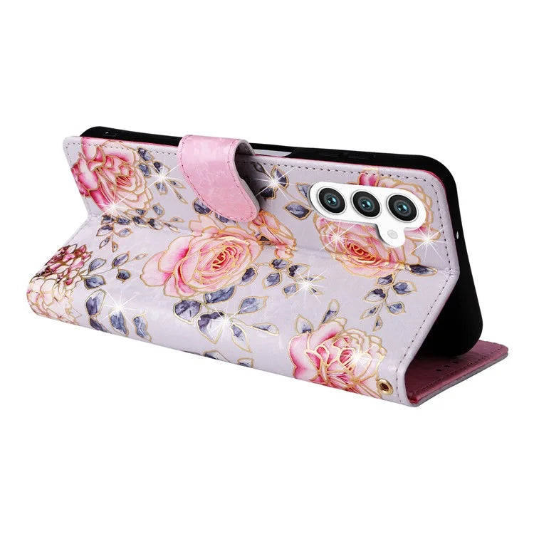 For Samsung Galaxy S24 Case Wallet RFID Blocking Leather Floral Phone Cover