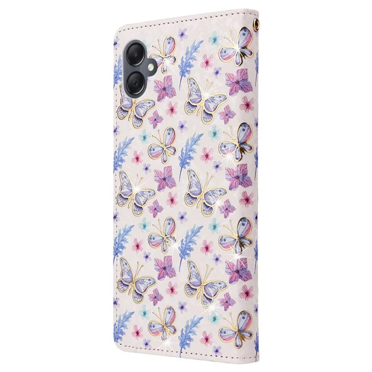 For Samsung Galaxy A05 4G Case RFID Blocking Lacquered Design Leather Flip Phone Cover