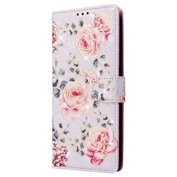 For Samsung Galaxy A05 4G Case RFID Blocking Lacquered Design Leather Flip Phone Cover