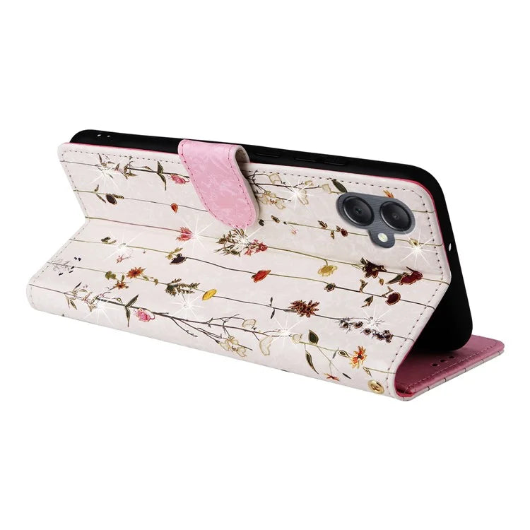 For Samsung Galaxy A05 4G Case RFID Blocking Lacquered Design Leather Flip Phone Cover