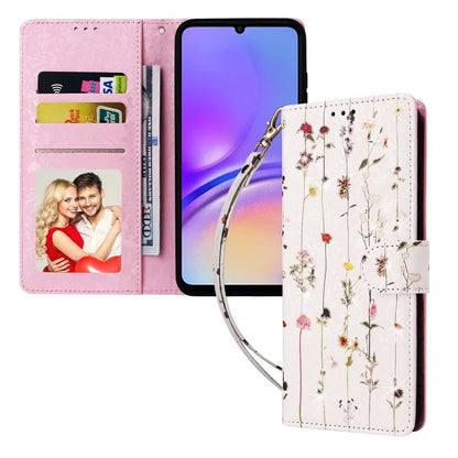 For Samsung Galaxy A05 4G Case RFID Blocking Lacquered Design Leather Flip Phone Cover