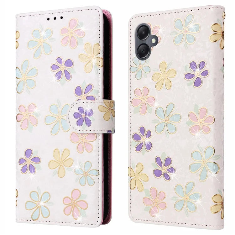For Samsung Galaxy A05 4G Case RFID Blocking Lacquered Design Leather Flip Phone Cover