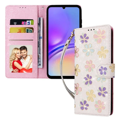 For Samsung Galaxy A05 4G Case RFID Blocking Lacquered Design Leather Flip Phone Cover
