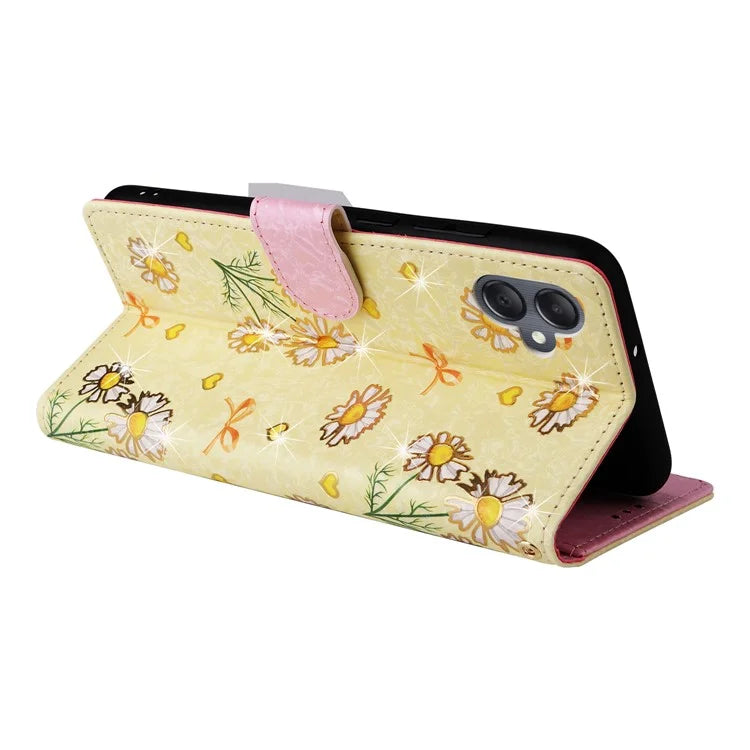 For Samsung Galaxy A05 4G Case RFID Blocking Lacquered Design Leather Flip Phone Cover