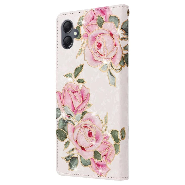 For Samsung Galaxy A05 4G Case RFID Blocking Lacquered Design Leather Flip Phone Cover