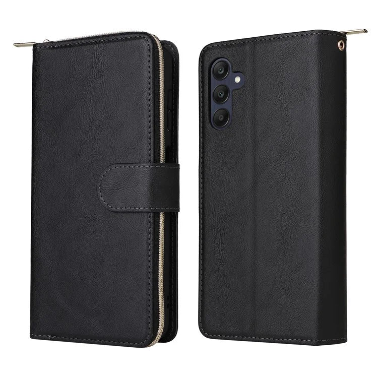 For Samsung Galaxy A25 5G (Global) (161.0 x 76.5 x 8.3mm) Case Card Slots Zipper Wallet Leather Phone Cover