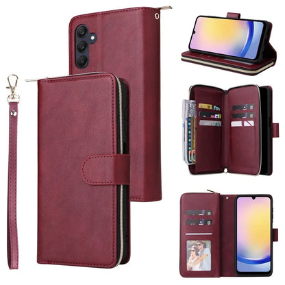 For Samsung Galaxy A25 5G (Global) (161.0 x 76.5 x 8.3mm) Case Card Slots Zipper Wallet Leather Phone Cover