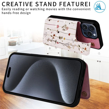 For iPhone 15 Pro Case Kickstand Drop Protection Shockproof Phone Shell